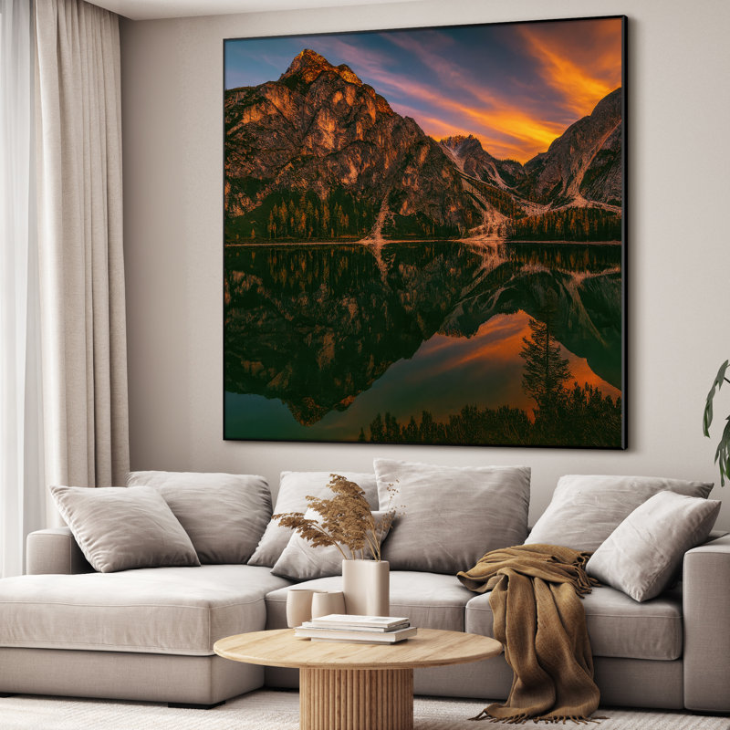 Très grande reproduction d'art sur toile - Paysage naturel, paysage moderne, œuvre d'art, décor pour le salon ou la chambre à coucher - «Assemblage requis du cadre (cadre non fini)»