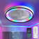 19" 7-Blade White Modern Ceiling Fan with Dimmable Color Changing LED and Remote Control