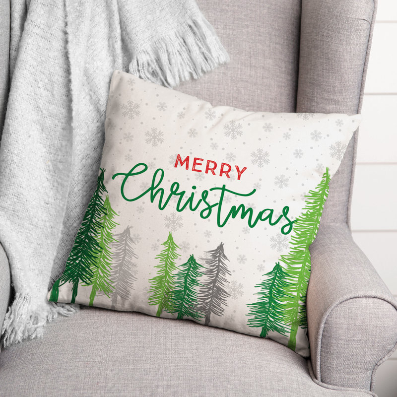Coussin Merry Christmas Forest, 20 po x 20 po