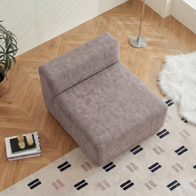 Canapé cubique simple en velours, méridienne compacte et légère, repose-pieds polyvalent pour les petits espaces