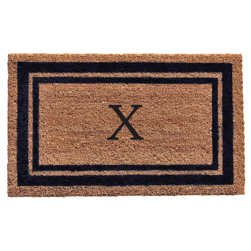 Tapis d'entrée antidérapant Stortz, Bleu foncé / brun clair, X, Rectangle 2 pi x 3 pi