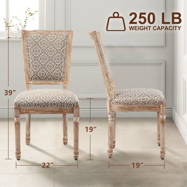 Giddens Linen King Louis Back Side Chair (Set of 2) - Lexington