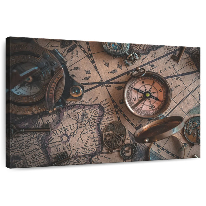 Aletra Map Compass, 26" H x 39" W