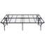 Lit plateforme double noir en acier épais pour un lit de repos rajeunissant, structure robuste