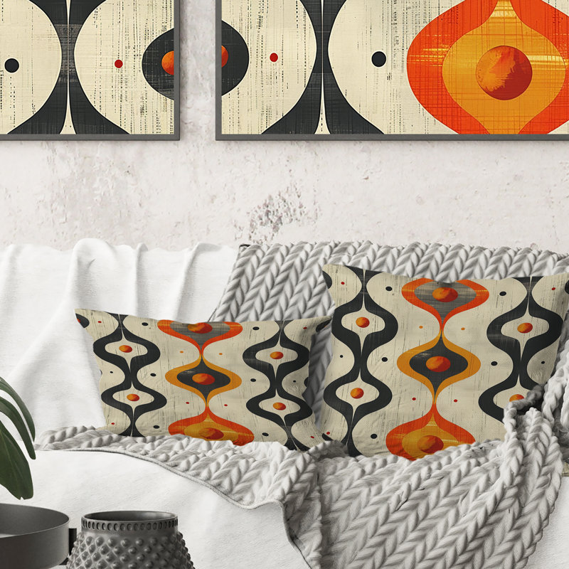 Coussin lombaire orange Midcentury Charm I - Midcentury
