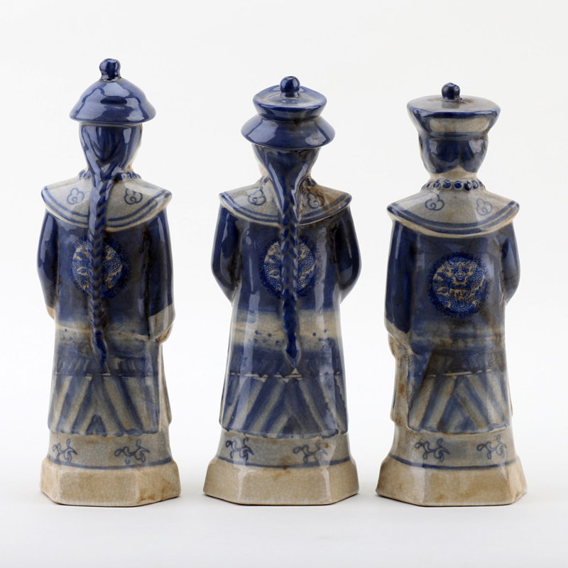 Small Set 3 Men Figurine, Blue