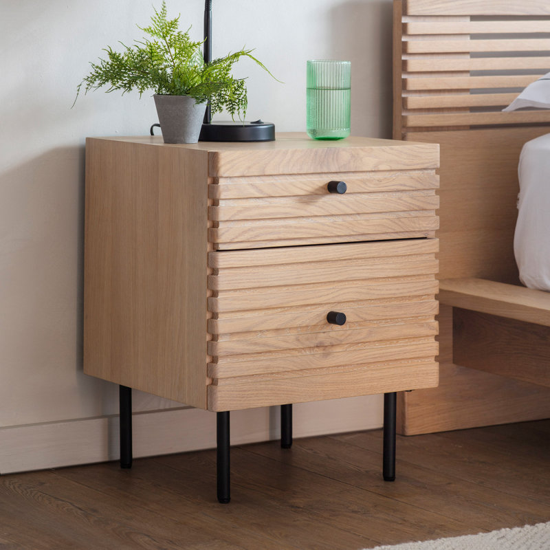 Greggery 40cm W Solid Wood Bedside Table