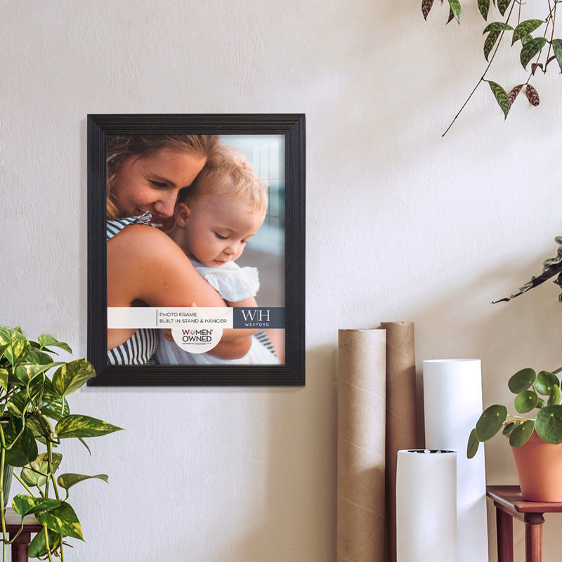 Ensemble de 2 cadres à photo simples en bois 3 po x 5 po noirs, Ébène, 8 po x 10 po