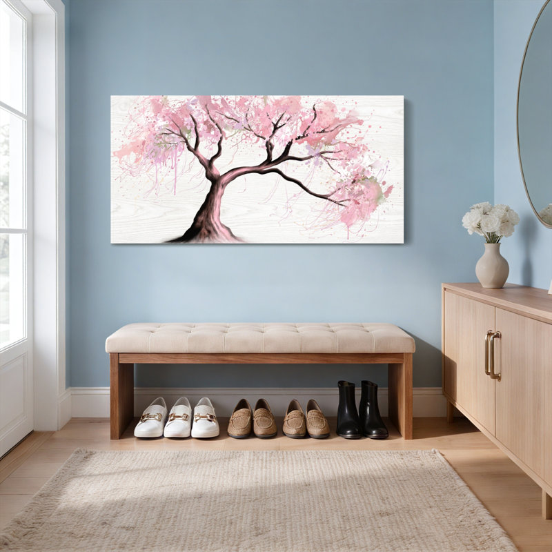 «Cherry Blossom Tree», reproduction d'art sur toile tendue sur toile, ensemble de 1, H 20 po x l 40 po