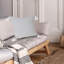 Ensemble de housses de coussin en coton à rayures grises-122942383