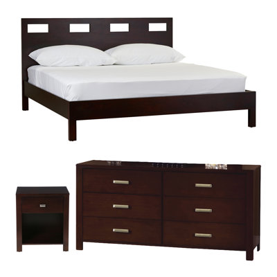 Ensemble de chambre configurable avec lit plateforme Carolina