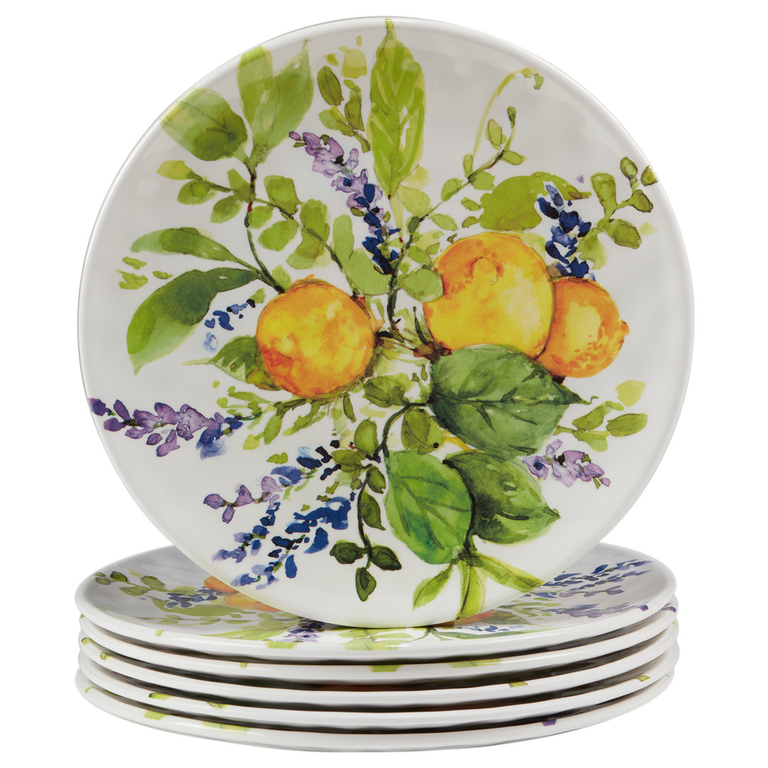 Certified International Lemon Zest  Set/6 Salad Plate 9" (Set of 6) Certified International