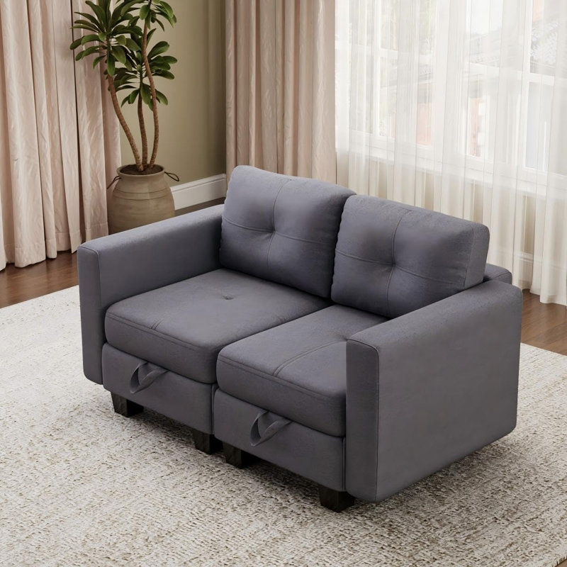 Fabric Corner Sectional, 2, 2, Dark Grey