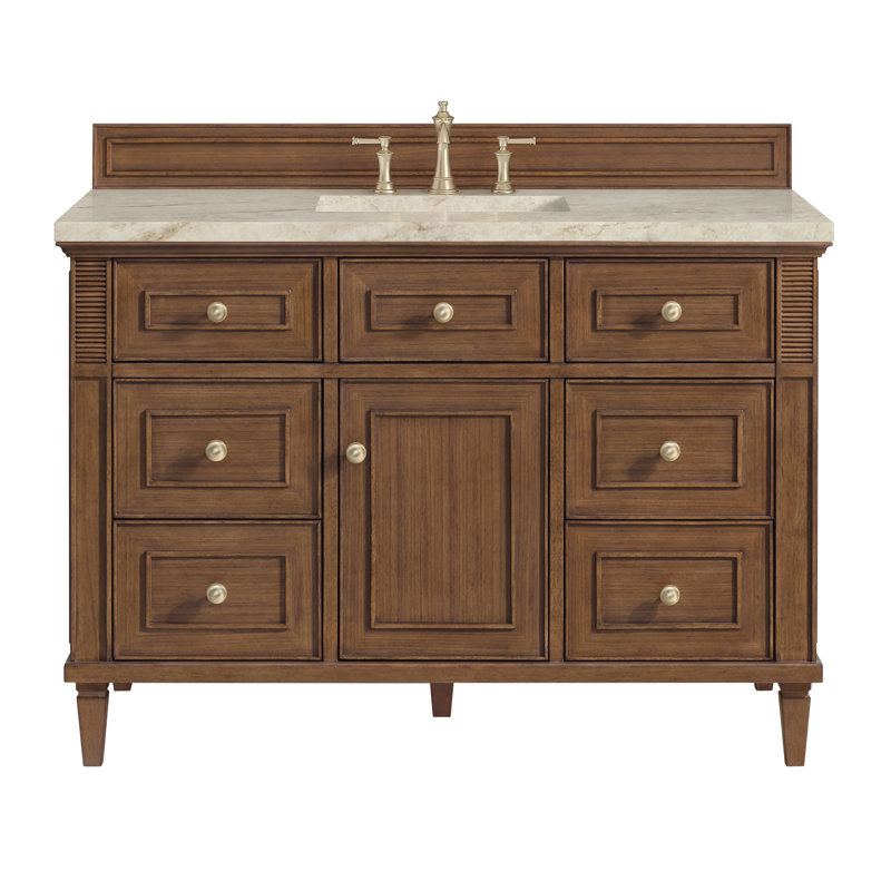 Lorelai 48'' W Single Vanity, Mid-Century Walnut, 8" Widespread, Tajnar Eclos