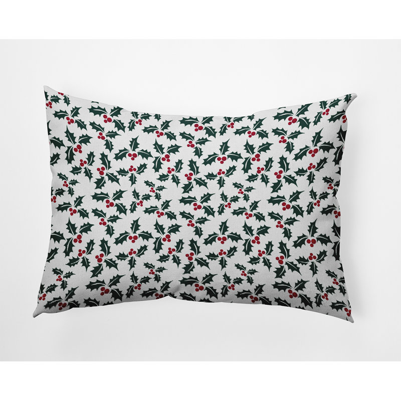 Coussin décoratif floral intérieur / extérieur en polyester, 14 po x 20 po, Rectangulaire