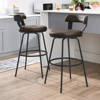 Tabouret de bar et de comptoir pivotant à dossier bas Kipton