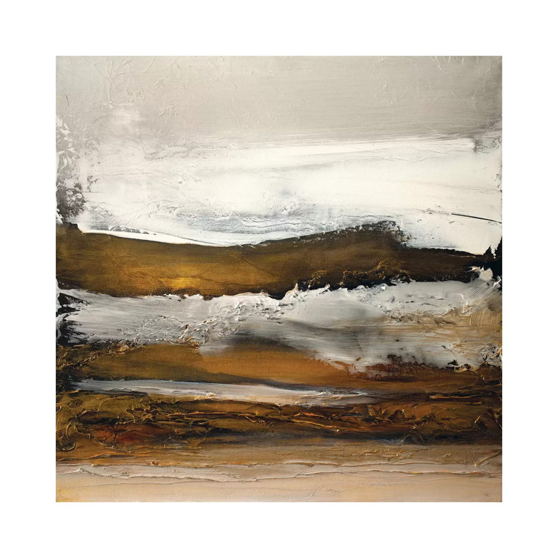 Gold Waters by Jude Remedios - Painting on Canvas, Wrapped Canvas, 45.72cm H x 45.72cm W x 3.81cm D