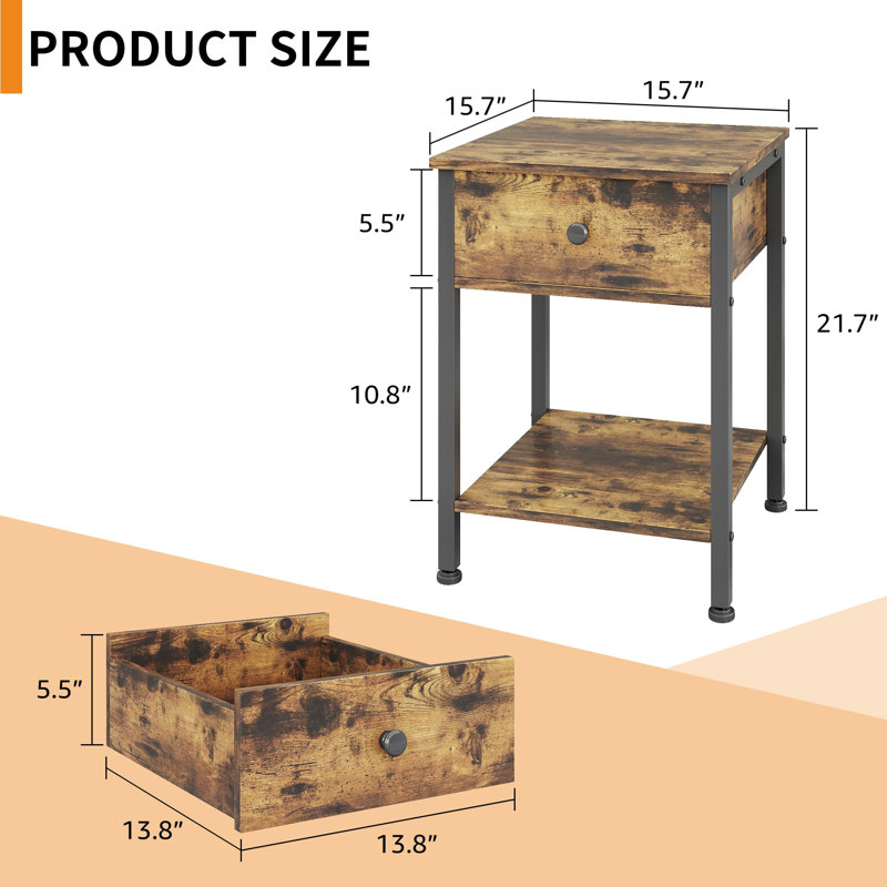Dimitriya End Table with Storage