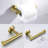 3 Bathroom In Gold - Sus304 Stainless Steel Hardware. Rustproof Bath Accessories. 12" Towel Bar, Toilet Paper Holder, Robe Hook. Contemporary Design With Smooth Finish. Easy Maintenance. Mounting-1027761090