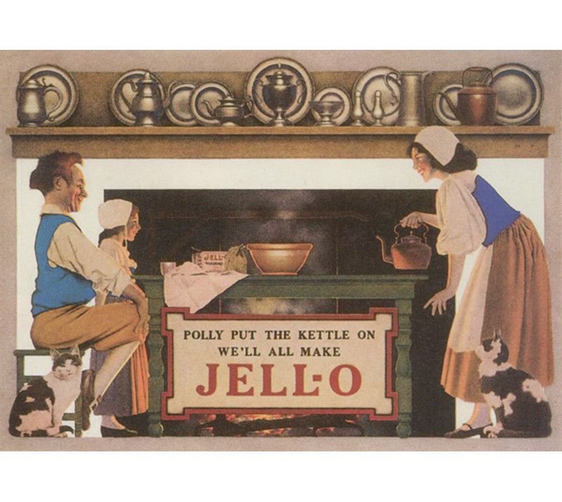 Jello - Polly put the Kettle on by Maxfield Parrish Gallery Wrapped Canvas, 17" H x 24" W