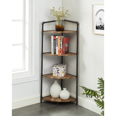 57.78cm W Steel Corner Bookcase