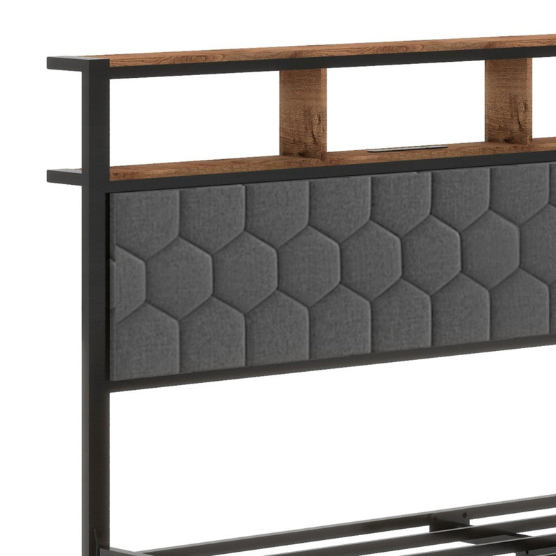 Lit plateforme avec tablettes, Double