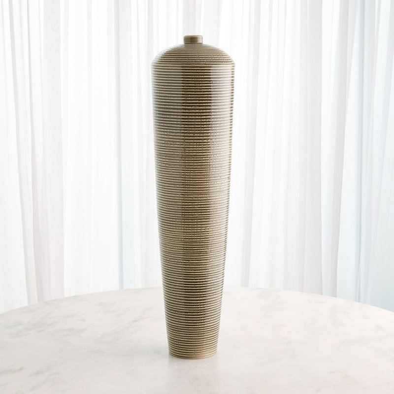 Domed Vase-Sage-Wide, 36" H x 9.5" W x 9.5 D