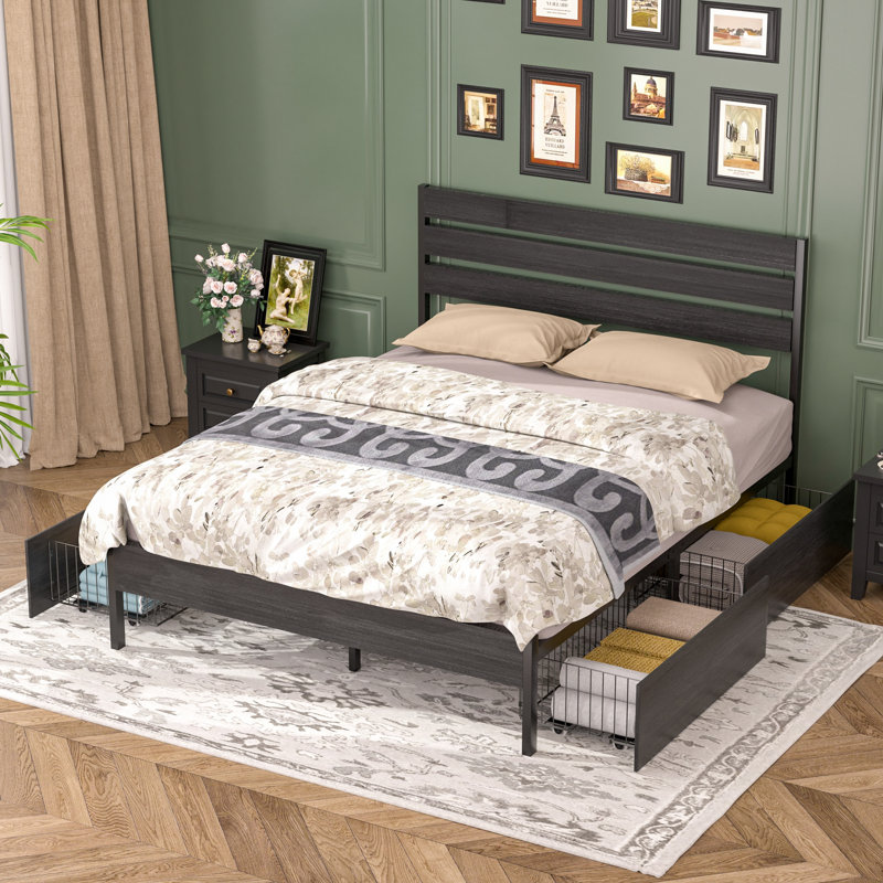  Underbed Storage Set, 13.4" H x 39.9" W x 19.7" D, Black