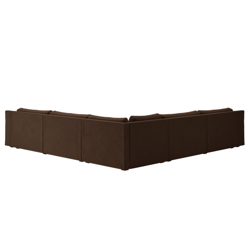 Elevate 126" Corner Sectional, Chocolate Recycled Velvet
