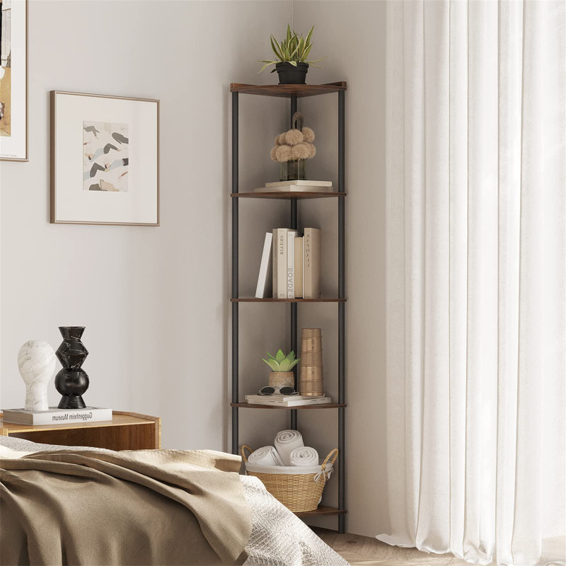 Aldie 163cm H x 30cm W Metal Corner Bookcase