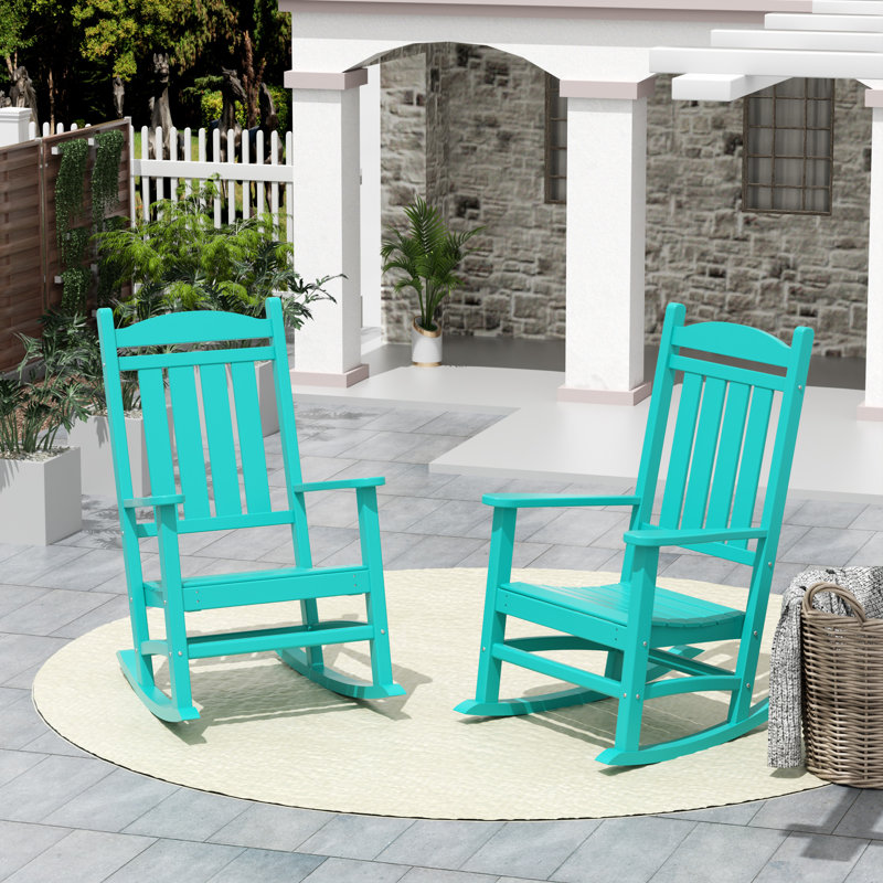Chaise berçante d'extérieur en plastique Laguna, Turquoise