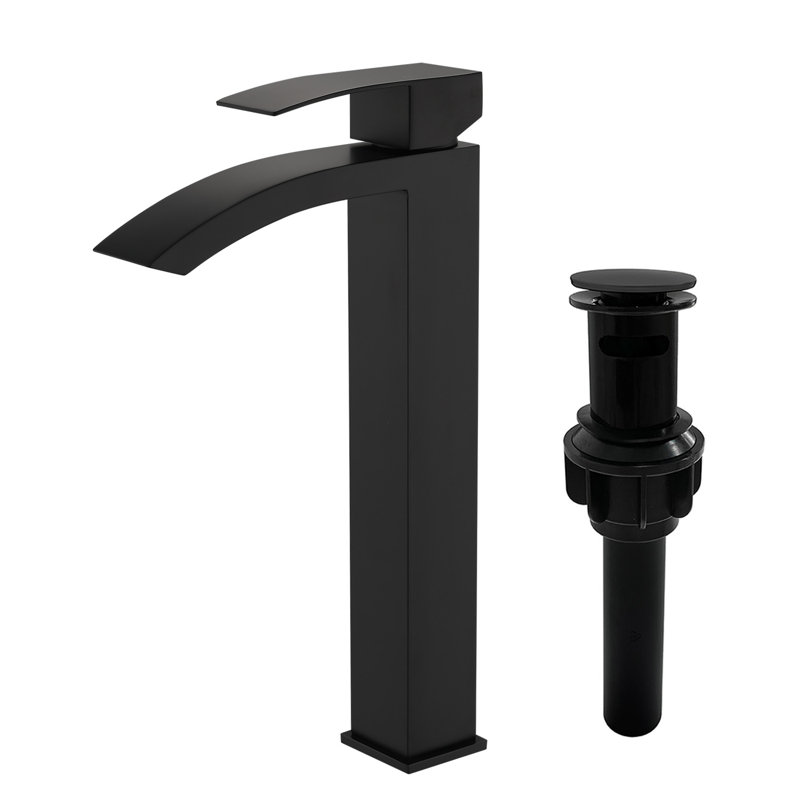 Bathroom Faucet Vessel Sink Faucet Tall Bathroom Sink Faucet With Pop-up Drain 12.4 Inch Waterfall Faucet Single Handle Faucet For Bathroom Sink 1 Hole Vanity Faucet