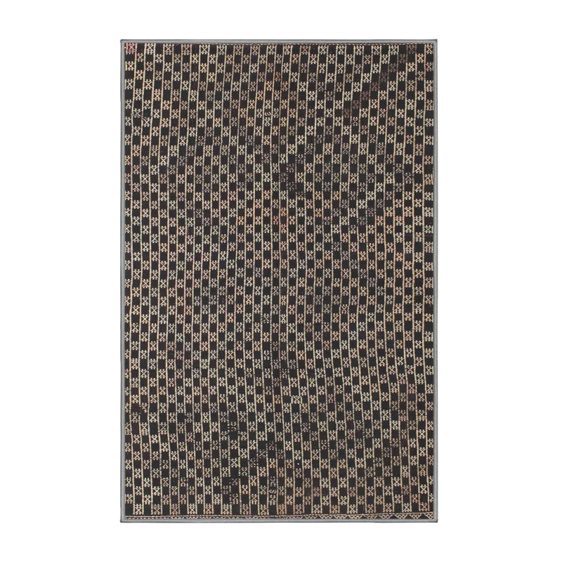 Tapis géométrique gris foncé, Rectangle 5 pi x 8 pi
