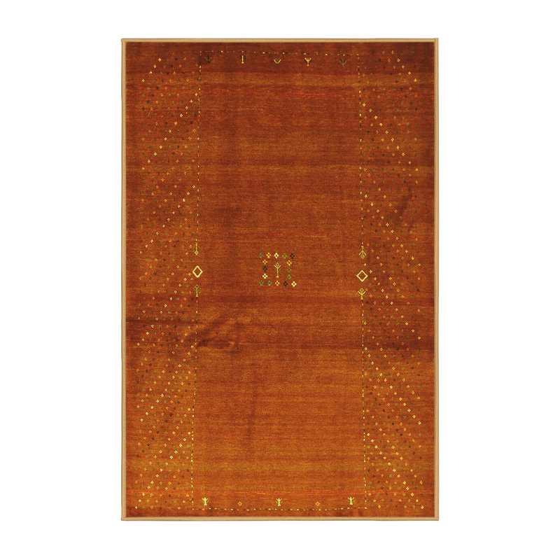 Tapis contemporains jaunes lavables à la machine 319, Rectangle de 5 pi x 8 pi
