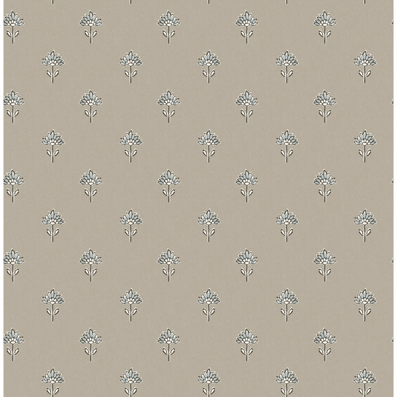 Papier peint floral Surdiva, Gris