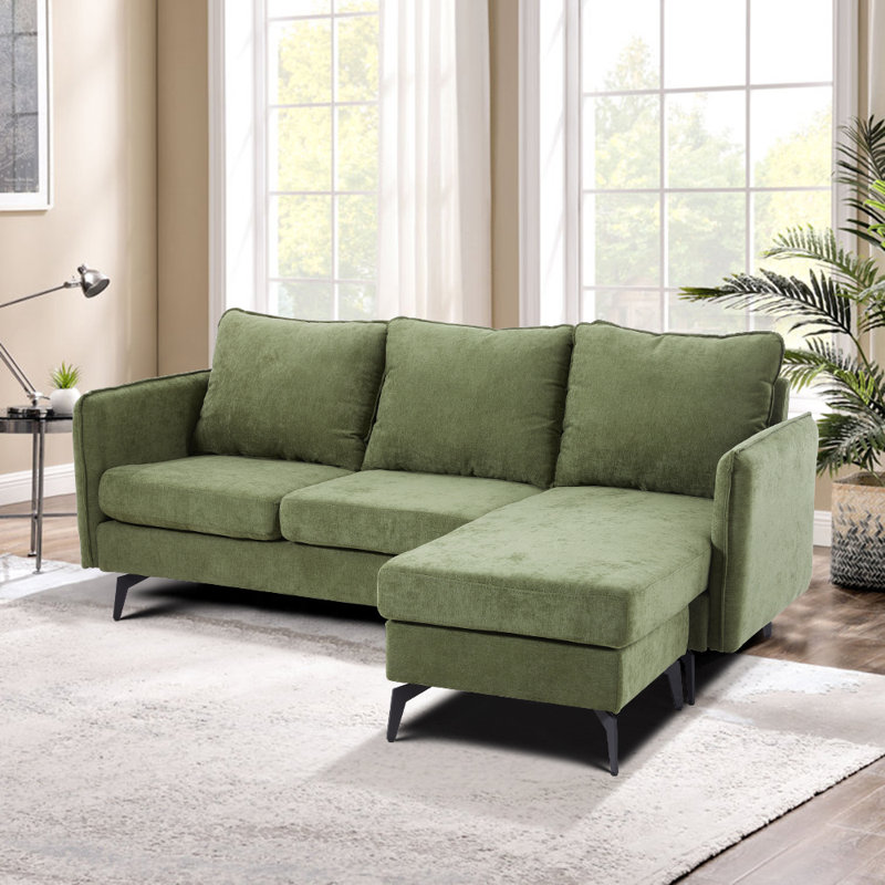 3 Seater Linen Sofa, Green