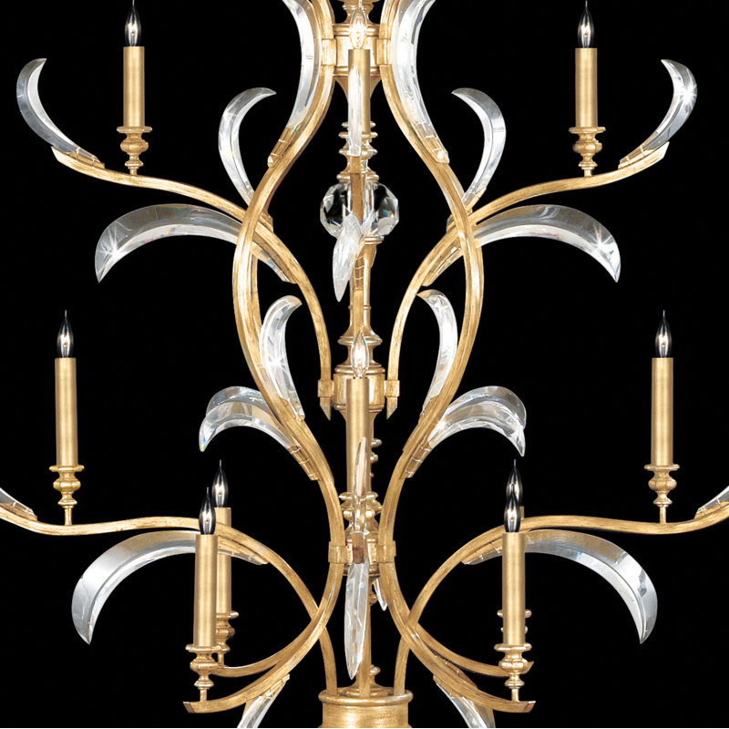Beveled Arcs 16 - Light Chandelier, Gold