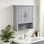 Armoire de rangement murale de salle de bain avec tablettes réglables, armoire à pharmacie multifonctionnelle pour salle de bain, salle de lavage, cuisine et salon, gris