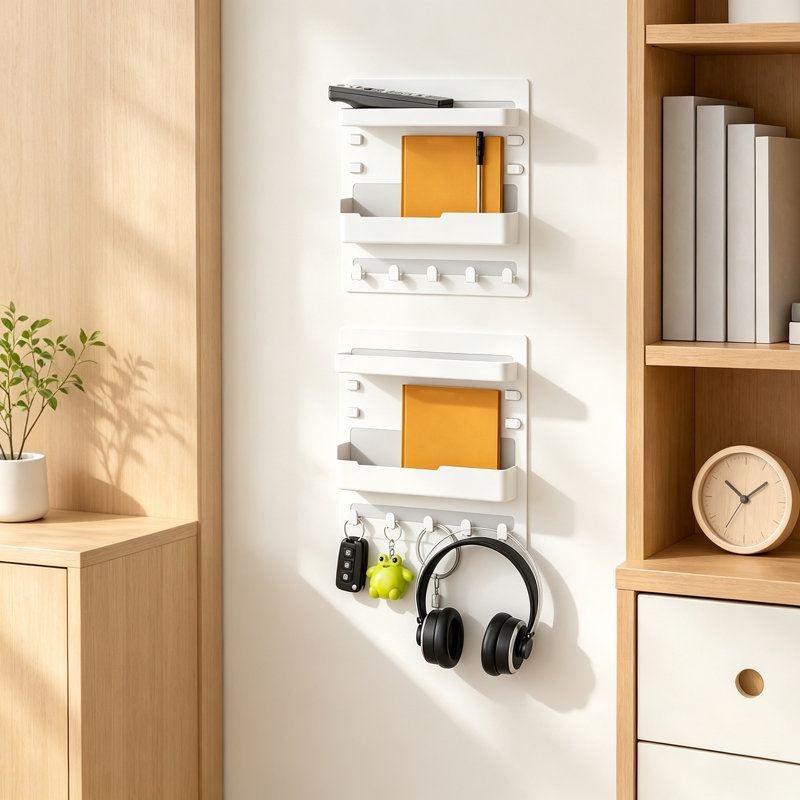 2Pcs Adhesive Bedside Floating Shelves