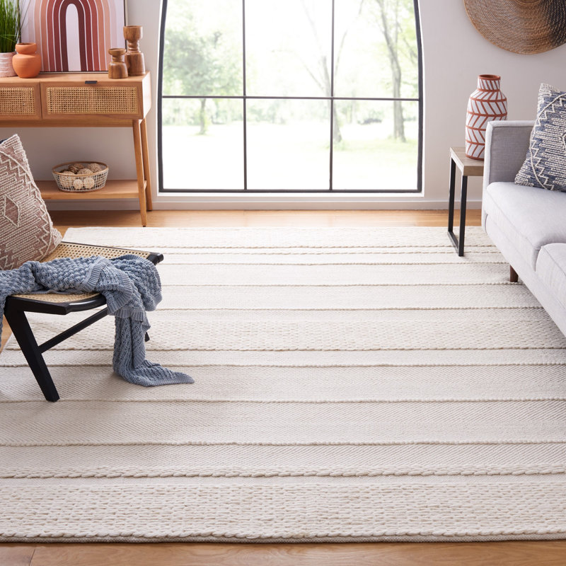 Kelwin Hand Woven Wool Solid Color Rug, Rectangle 8' x 10'