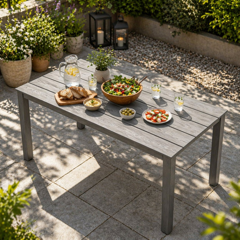 Table de salle à manger simple de 68,9 pouces de haute qualité pour les pique-niques en plein air et les repas décontractés de patio