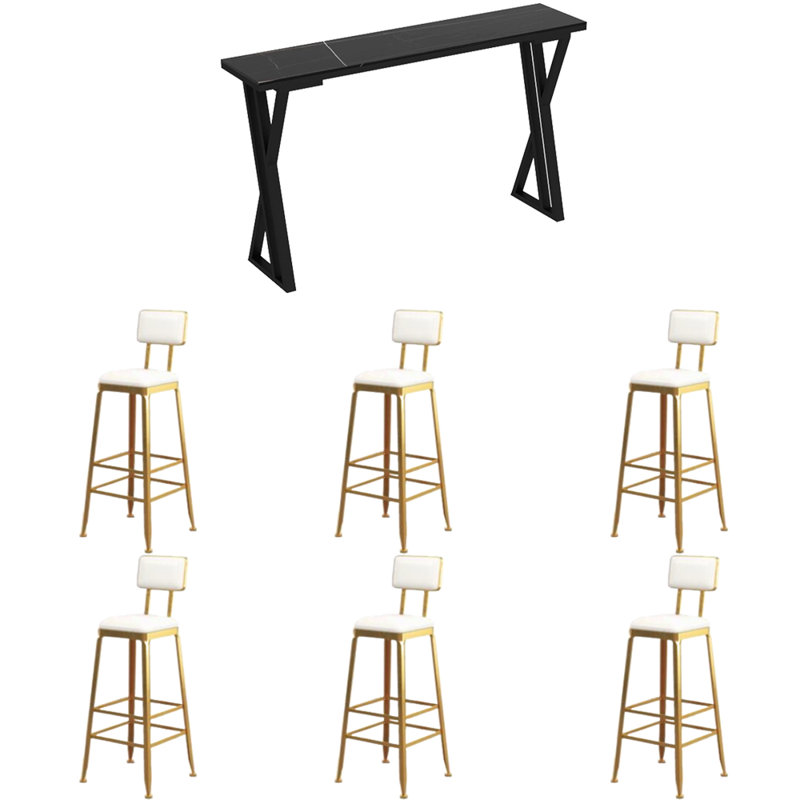 Edenfield, 7 pièces: table, 6 chaises, Noir, Noir