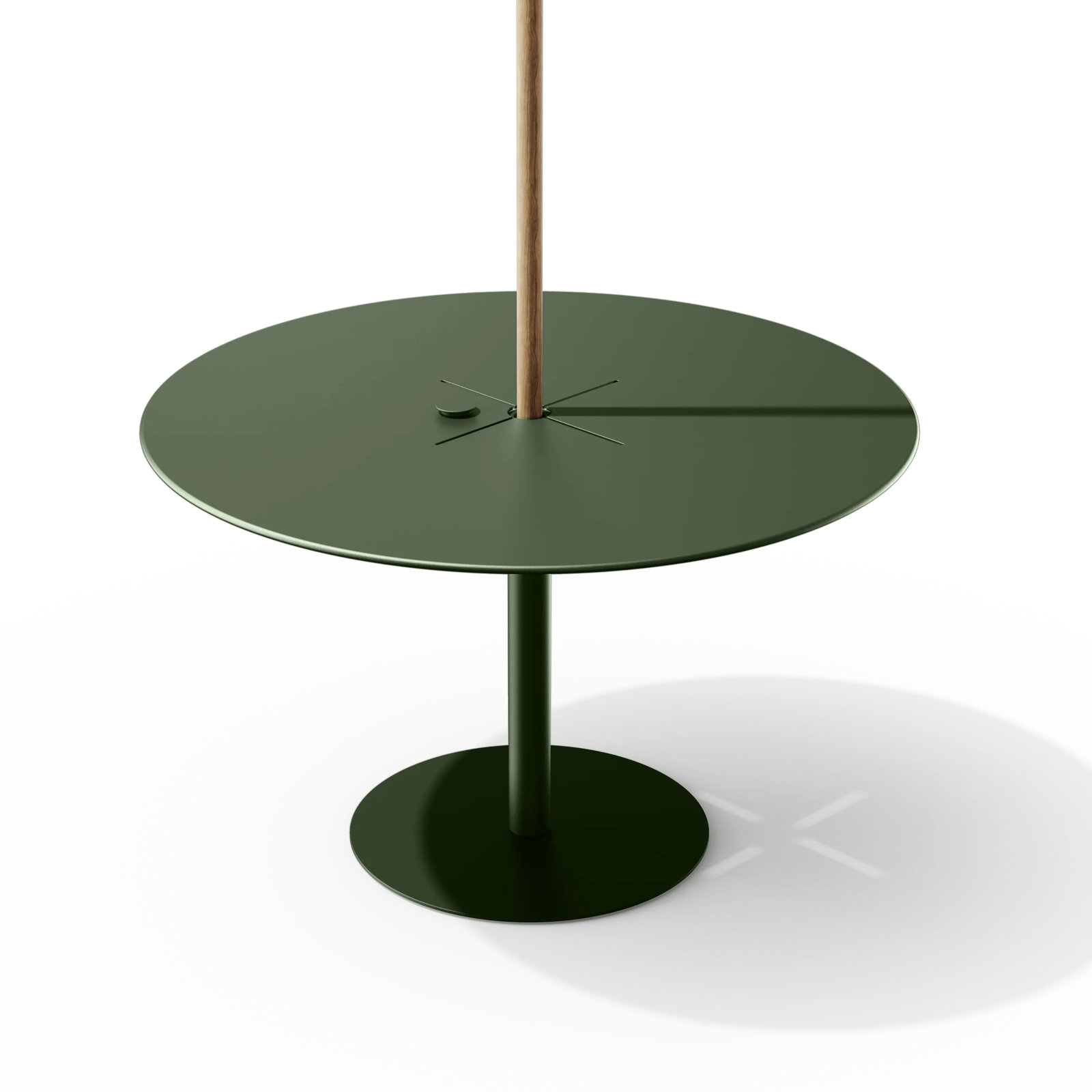 X 48'' Aluminum Outdoor Dining Table, Olive