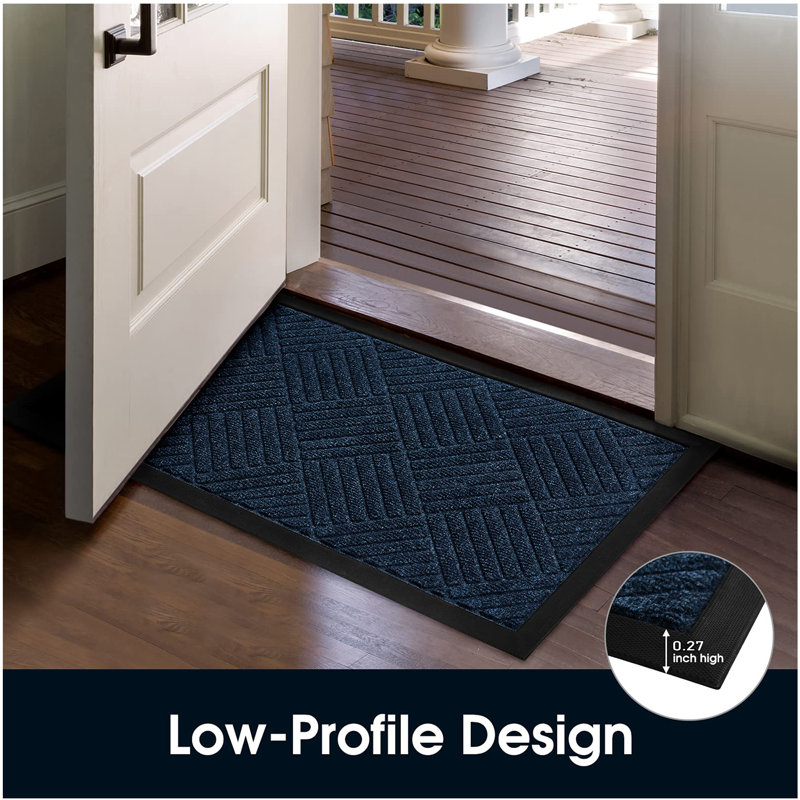Non-Slip Outdoor Door Mat, 61cm W x 88.9cm L, Navy