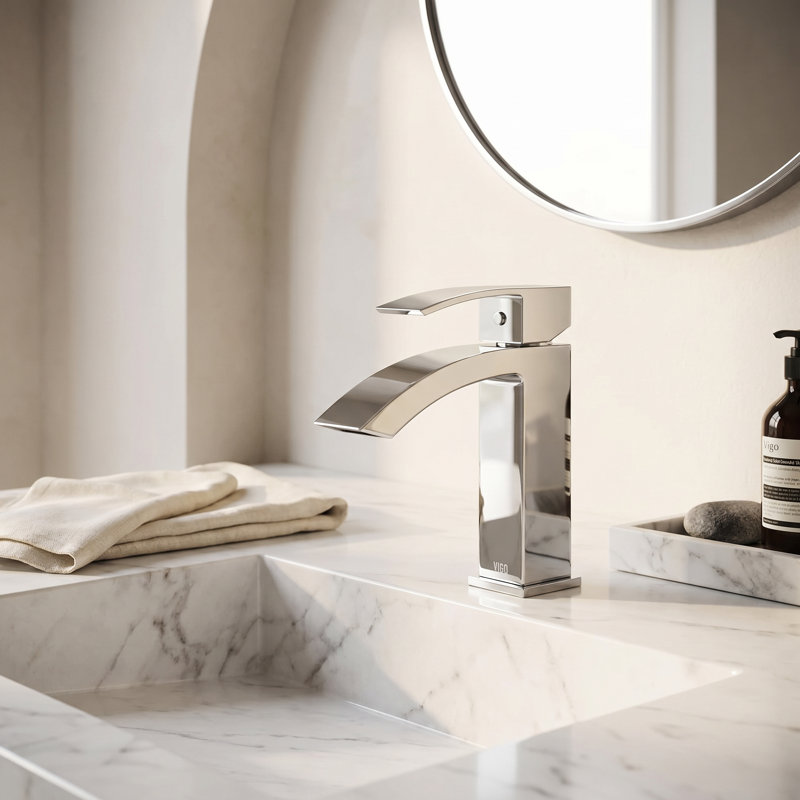 Satro Single Hole Bathroom Faucet, Chrome