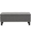Banc de rangement avec repose-pieds avec pieds en bois, banc de chambre rembourré avec capitonnage à boutons, banc de rangement avec éponge résiliente haute densité pour chambre à coucher, lin-1676410145