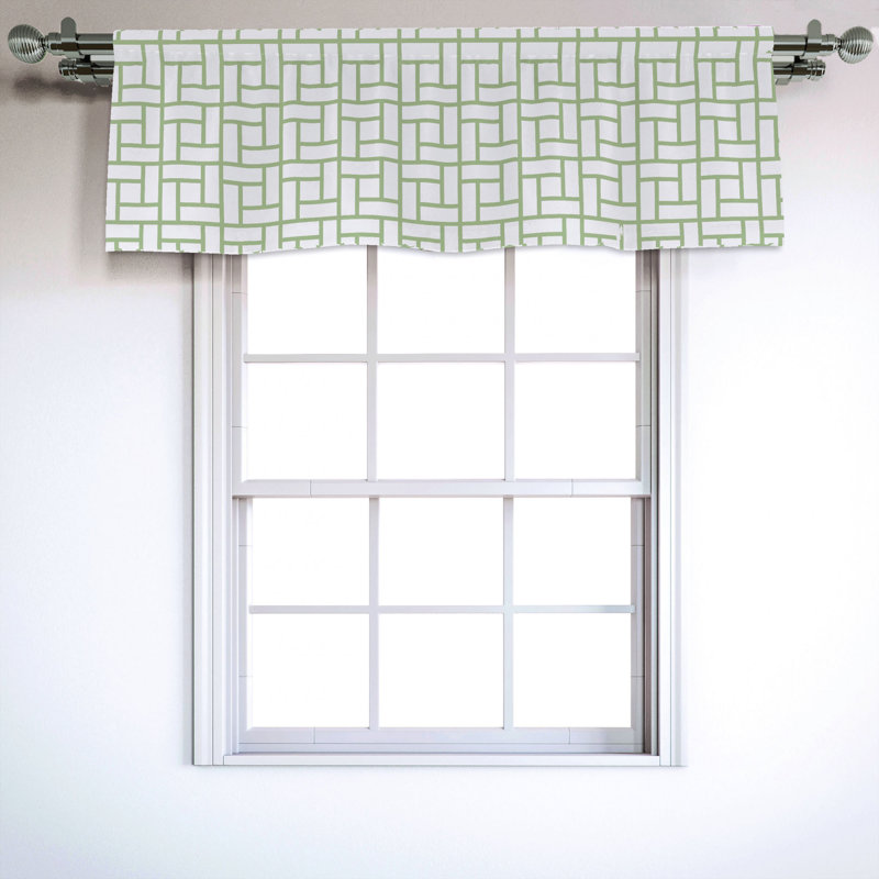 Sateen Geometric Ruffled Window Valance