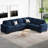 Shavera 5-Piece Velvet Upholstered Sectional Couch L Shaped Corner Modular Sofa 5-Seat Livingroom Apartment Couch-602001311