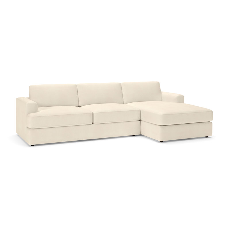 Cayden Sectional with Chaise, Bayou Natural Canvas, Right Hand Facing