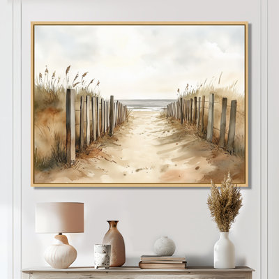 Chemin de Windward Beach II - Décoration murale encadrée représentant des dunes de sable sur toile